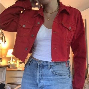 Vintage Twin Red Denim Jacket